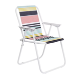 Colorful Striped Folding Beach Chair,Lightweight High Back Design,Portable for Camping & Lawn with Sturdy Armrests