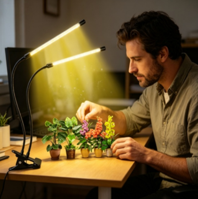 Full Spectrum LED Grow Light for Indoor Plants,full-spectrum supplemental lights, 5 Dimming Levels, 3/9/12H Auto On Off Timing Clip Plant Lamp