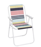 Colorful Striped Folding Beach Chair,Lightweight High Back Design,Portable for Camping & Lawn with Sturdy Armrests