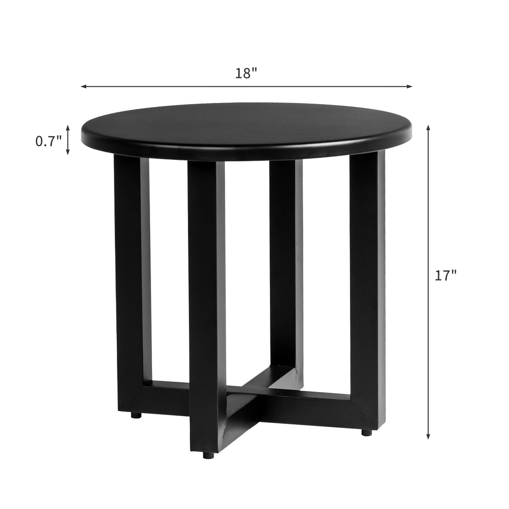 Round Metal Outdoor Table,All-Weather Black Patio Table for Garden,Deck or Balcony,Versatile Side Table,End Table & Bistro Table