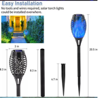 landscape lighting,Flame solar light,Flicker Solar light 4 pack Waterproof Solar Pathway Lights for Garden Lawn Patio Yard Outdoor