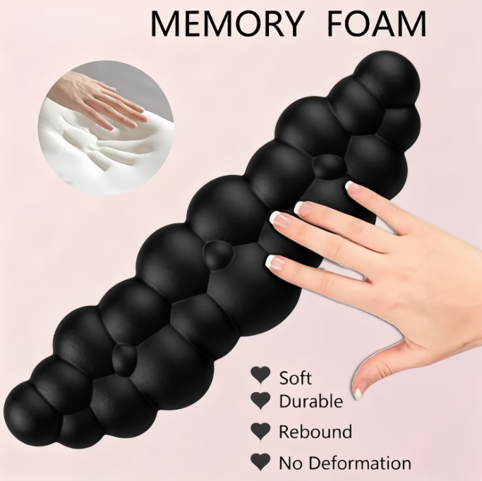 Cloud Mouse Pad with Wrist Rest,Ergonomic Cloud Wrist Rest with Non-Slip Base, PU Leather Memory Foam Mouse Pad Wrist Support for Keyboard and Mouse, Pain Relief for Typing, Gaming, Black