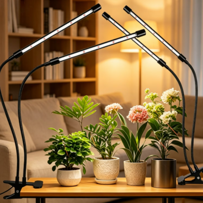 Full Spectrum LED Grow Light for Indoor Plants,full-spectrum supplemental lights, 5 Dimming Levels, 3/9/12H Auto On Off Timing Clip Plant Lamp