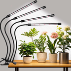 Feirrmimo LED Grow Lights for Indoor Plants,Full-Spectrum Grow Light with Automatic On/Off and 3/9/12-Hour Timer,4-Head Clip-On Plant Grow Light with 9 Dimmable Brightness Levels