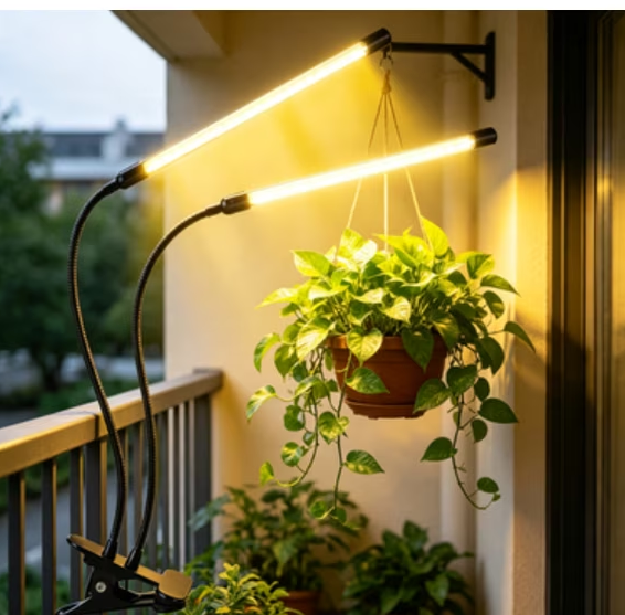 Full Spectrum LED Grow Light for Indoor Plants,full-spectrum supplemental lights, 5 Dimming Levels, 3/9/12H Auto On Off Timing Clip Plant Lamp