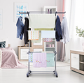 Feirrmimo Clothes Drying Rack,Oversized 4-Tier,Foldable Stainless Steel Drying Rack Clothing,Movable Drying Rack Poles