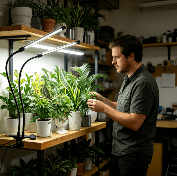 Full Spectrum LED Grow Light for Indoor Plants,full-spectrum supplemental lights, 5 Dimming Levels, 3/9/12H Auto On Off Timing Clip Plant Lamp