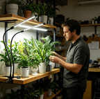 Full Spectrum LED Grow Light for Indoor Plants,full-spectrum supplemental lights, 5 Dimming Levels, 3/9/12H Auto On Off Timing Clip Plant Lamp