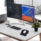 2 Black Pack Mouse Pad with Wrist Support, Ergonomic Gaming Mouse Pad Pain Relief, Portable Comfortable Mousepad for Computer, Laptop, Office, Home Non-Slip Base