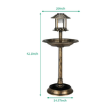 Bird Bath with Solar Powered Fountains for Hummingbirds,Stable Stylish Design with 5-Prong Base Stake Plastic Bird Bath for Outside Patio Yard Garden