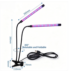 Feirrmimo LED Grow Lights for Indoor Plants,Full-Spectrum Grow Light with Automatic On/Off and 3/9/12-Hour Timer,2-Head Clip-On Plant Grow Light with 9 Dimmable Brightness Levels