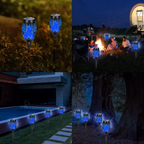 landscape lighting,Flame solar light,Flicker Solar light 4 pack Waterproof Solar Pathway Lights for Garden Lawn Patio Yard Outdoor