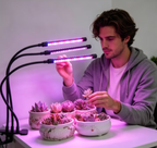 Feirrmimo LED Grow Lights for Indoor Plants,Full-Spectrum Grow Light with Automatic On/Off and 3/9/12-Hour Timer,3-Head Clip-On Plant Grow Light with 9 Dimmable Brightness Levels