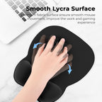 1 Black Pack Mouse Pad with Wrist Support, Ergonomic Gaming Mouse Pad Pain Relief, Portable Comfortable Mousepad for Computer, Laptop, Office, Home Non-Slip Base