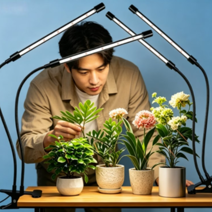 Full Spectrum LED Grow Light for Indoor Plants,full-spectrum supplemental lights, 5 Dimming Levels, 3/9/12H Auto On Off Timing Clip Plant Lamp