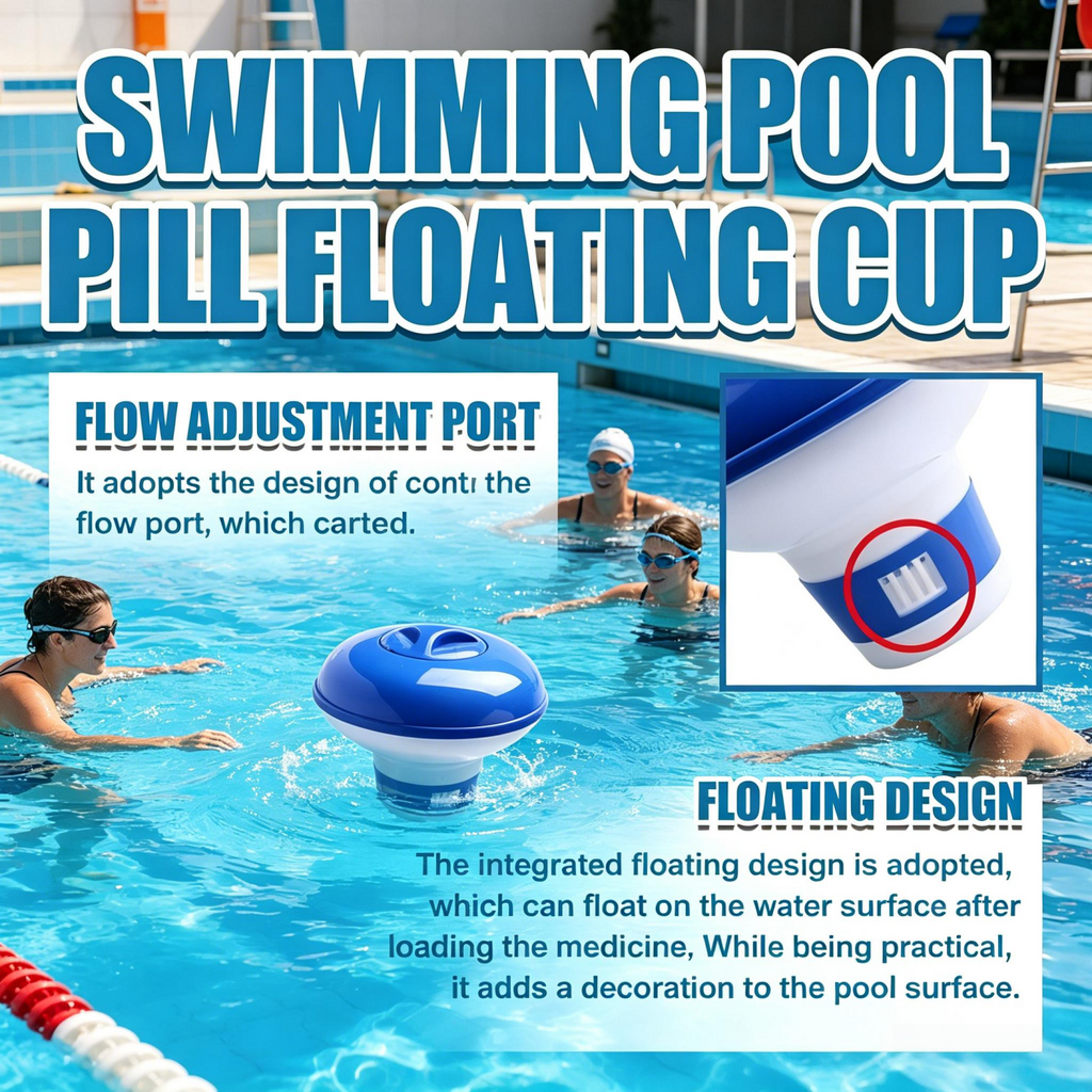 Mini Floating Pool Chlorine Dispenser,Chlorine/Bromine Tablet Floater for Spa,Hot Tub &,Fountain,Inflatable & Above-Ground Pools