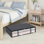 3 Pack Under Bed Storage Containers,Closet Organizers and Storage Bins,Foldable Underbed Storage Bags Visible Breathable Non-woven Closet Storage for Blanket,Comforter,Bedding