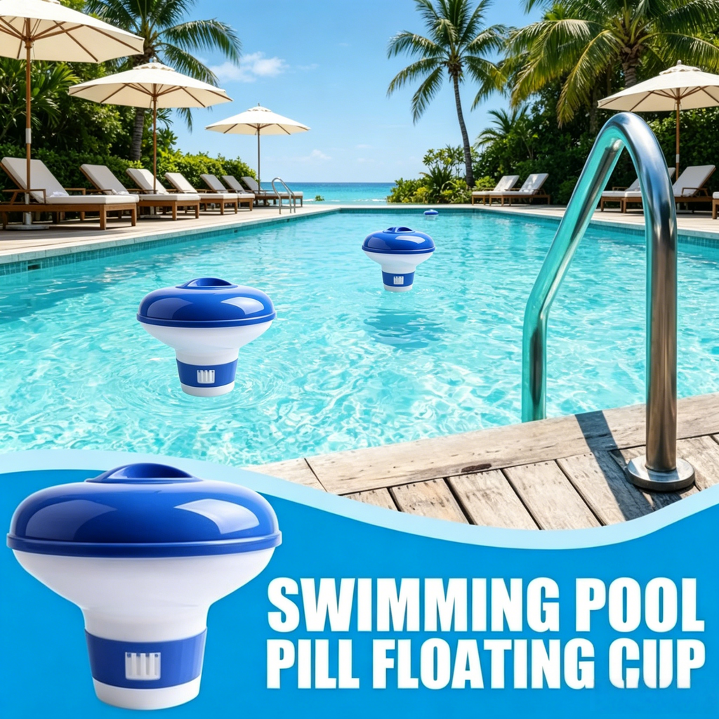Mini Floating Pool Chlorine Dispenser,Chlorine/Bromine Tablet Floater for Spa,Hot Tub &,Fountain,Inflatable & Above-Ground Pools
