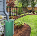 100 Gallon PVC Rain Barrel With Measuring Scale, Green