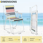 Colorful Striped Folding Beach Chair,Lightweight High Back Design,Portable for Camping & Lawn with Sturdy Armrests