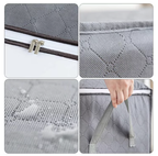 6 Pack Large Foldable Closet Organizer Storage Bags with Sturdy Handles for Comforters Blankets Bedding Grey