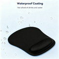 1 Black Pack Mouse Pad with Wrist Support, Ergonomic Gaming Mouse Pad Pain Relief, Portable Comfortable Mousepad for Computer, Laptop, Office, Home Non-Slip Base
