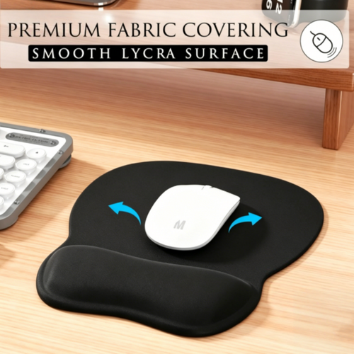2 Black Pack Mouse Pad with Wrist Support, Ergonomic Gaming Mouse Pad Pain Relief, Portable Comfortable Mousepad for Computer, Laptop, Office, Home Non-Slip Base