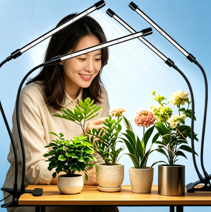 Full Spectrum LED Grow Light for Indoor Plants,full-spectrum supplemental lights, 5 Dimming Levels, 3/9/12H Auto On Off Timing Clip Plant Lamp