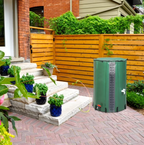 100 Gallon PVC Rain Barrel With Measuring Scale, Green