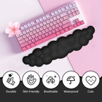 Cloud Mouse Pad with Wrist Rest,Ergonomic Cloud Wrist Rest with Non-Slip Base, PU Leather Memory Foam Mouse Pad Wrist Support for Keyboard and Mouse, Pain Relief for Typing, Gaming, Black
