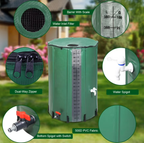 100 Gallon PVC Rain Barrel With Measuring Scale, Green