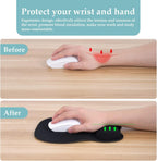 1 Black Pack Mouse Pad with Wrist Support, Ergonomic Gaming Mouse Pad Pain Relief, Portable Comfortable Mousepad for Computer, Laptop, Office, Home Non-Slip Base