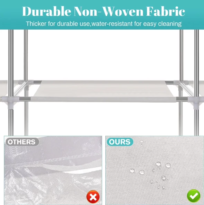 Portable wardrobe closet,portable closet For home bedroom adult wardrobe clothing rack shelf dustproof Non-woven fabric