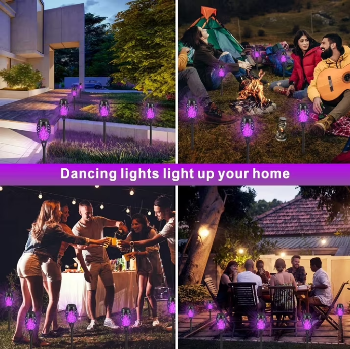 landscape lighting,Flame solar light,Flicker Solar light 4 pack Waterproof Solar Pathway Lights Landscape Lighting for Garden Lawn Patio Yard Outdoor