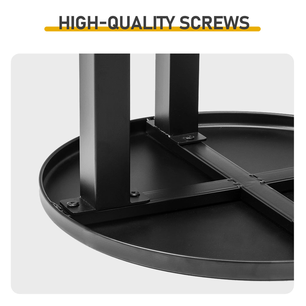 Round Metal Outdoor Table,All-Weather Black Patio Table for Garden,Deck or Balcony,Versatile Side Table,End Table & Bistro Table