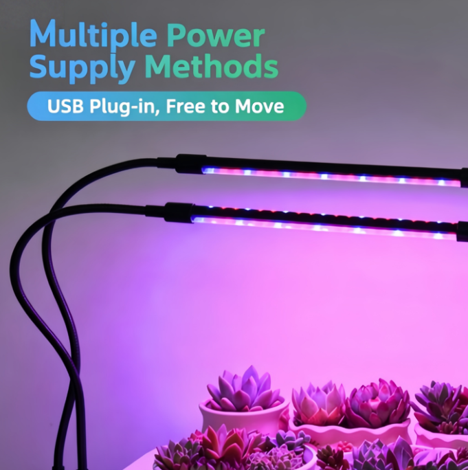Feirrmimo LED Grow Lights for Indoor Plants,Full-Spectrum Grow Light with Automatic On/Off and 3/9/12-Hour Timer,2-Head Clip-On Plant Grow Light with 9 Dimmable Brightness Levels