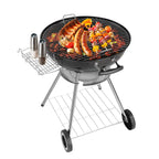 Portable Charcoal Grill Black 18 inch with Wheels Porcelain Enameled Lid & Ash Catcher for Outdoor BBQ Camping Picnics Tailgating