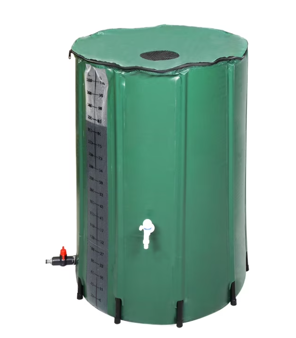 100 Gallon PVC Rain Barrel With Measuring Scale, Green