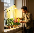 Full Spectrum LED Grow Light for Indoor Plants,full-spectrum supplemental lights, 5 Dimming Levels, 3/9/12H Auto On Off Timing Clip Plant Lamp