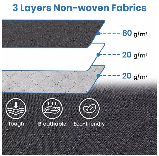 6 Pack Large Foldable Closet Organizer Storage Bags with Sturdy Handles for Comforters Blankets Bedding Black